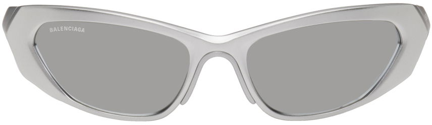 Aurinkolasit Balenciaga Silver Oval Harmaa | BB0181S, 0