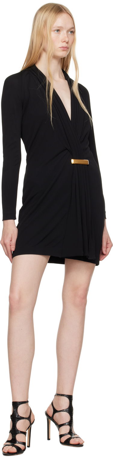 Mekko Tom Ford TOM FORD V-Neck Long Sleeve Cocktail Minidress Musta | ABJ835-JEX131, 3