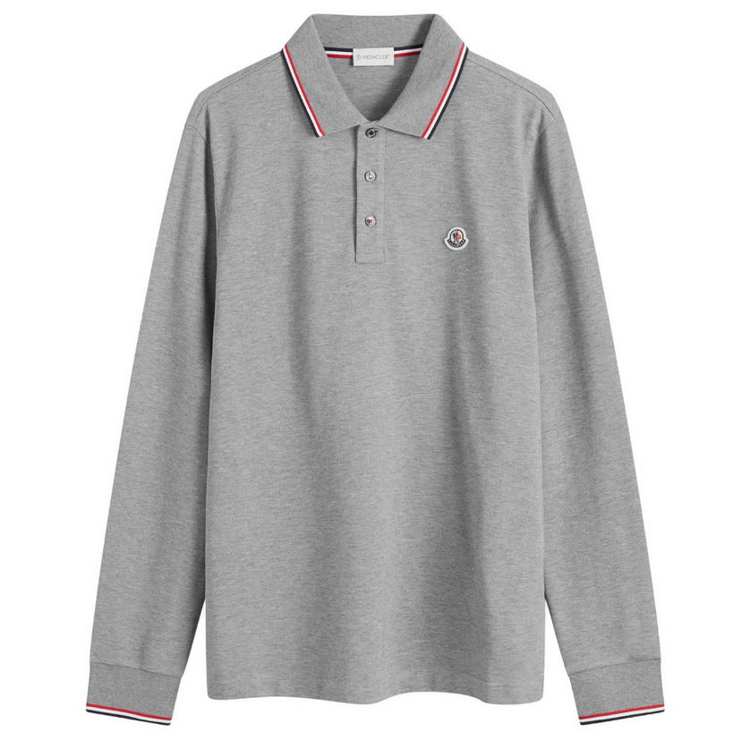 Poolopaita Moncler Long Sleeve Polo T-Shirt Harmaa | 8B701-00-84556-987