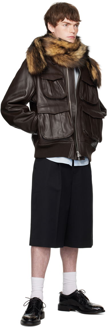 Bomber-takki Simone Rocha Simone Rocha Oversized Multi-Pocket Aviator Jacket Ruskea | 6130 0456, 3