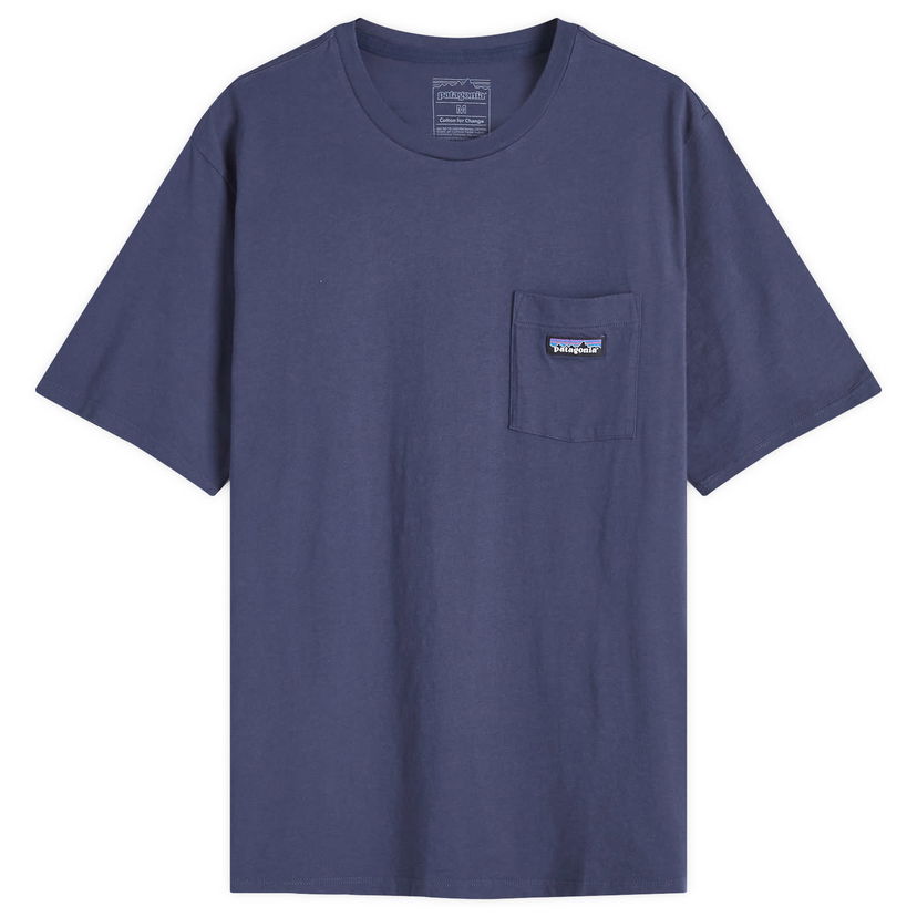 T-paita Patagonia Daily Pocket T-Shirt Sininen | 53255-NENA