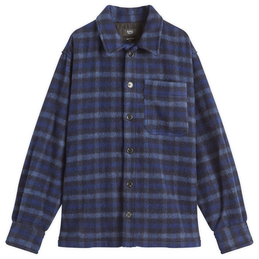 Paita A.P.C. A.P.C. Stanley Check Wool Overshirt Sininen | WOASI-H02989-IAK