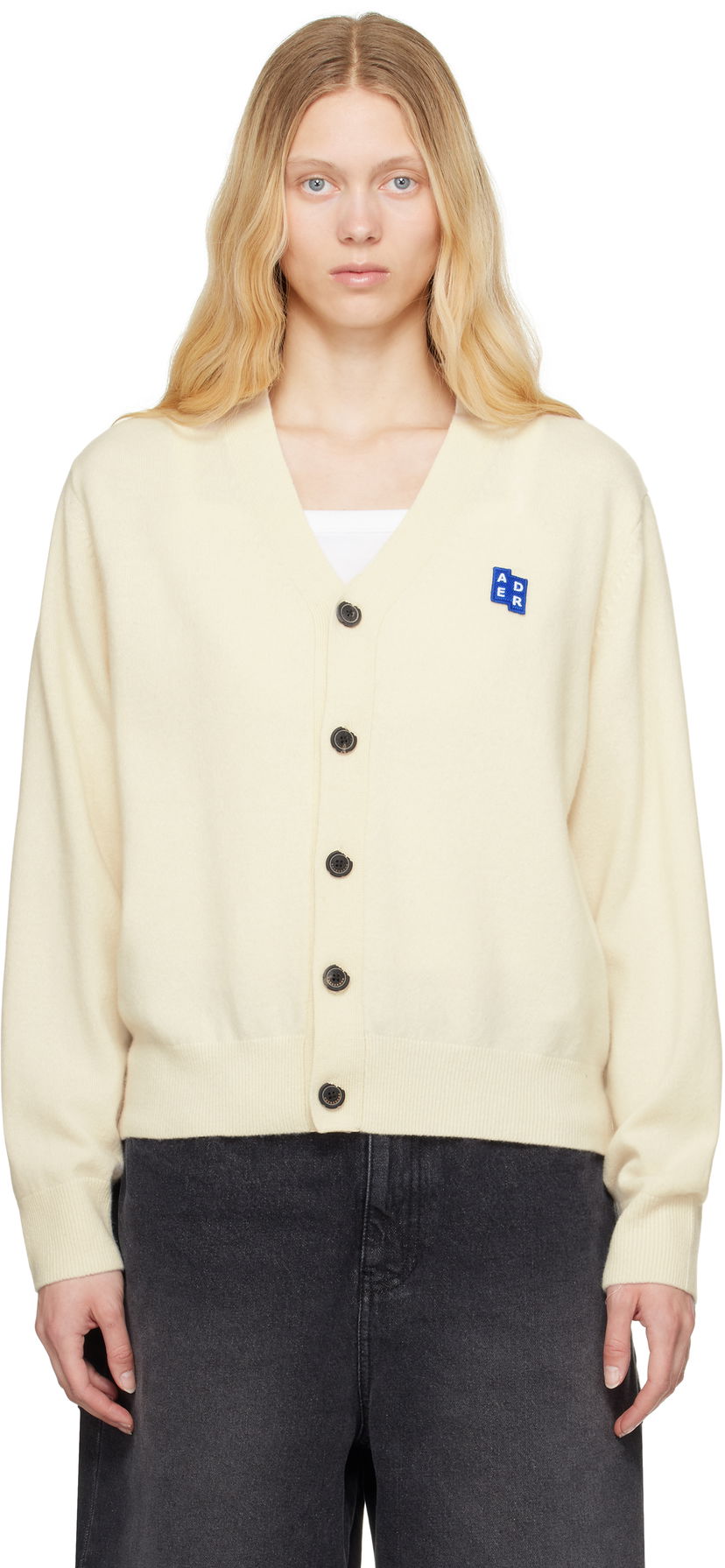 Villapaita ADER ERROR ADER error Sig Tag Cardigan Beige | BO42FYKT0701OT