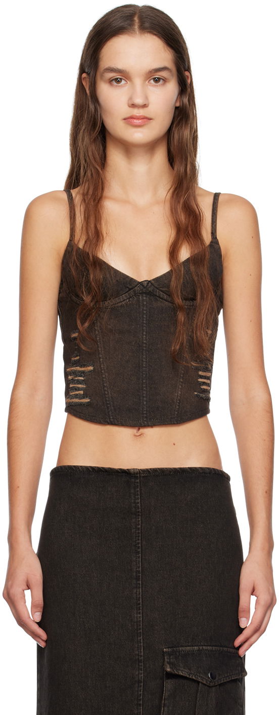 Tankkitoppi Miaou Miaou Kiko Denim Tank Top Musta | 7075SD4BLK