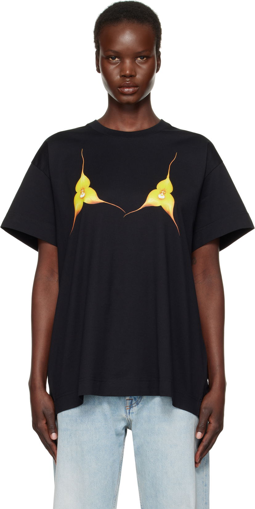T-paita Givenchy Oversize Floral T-shirt Musta | BW70C1P706001