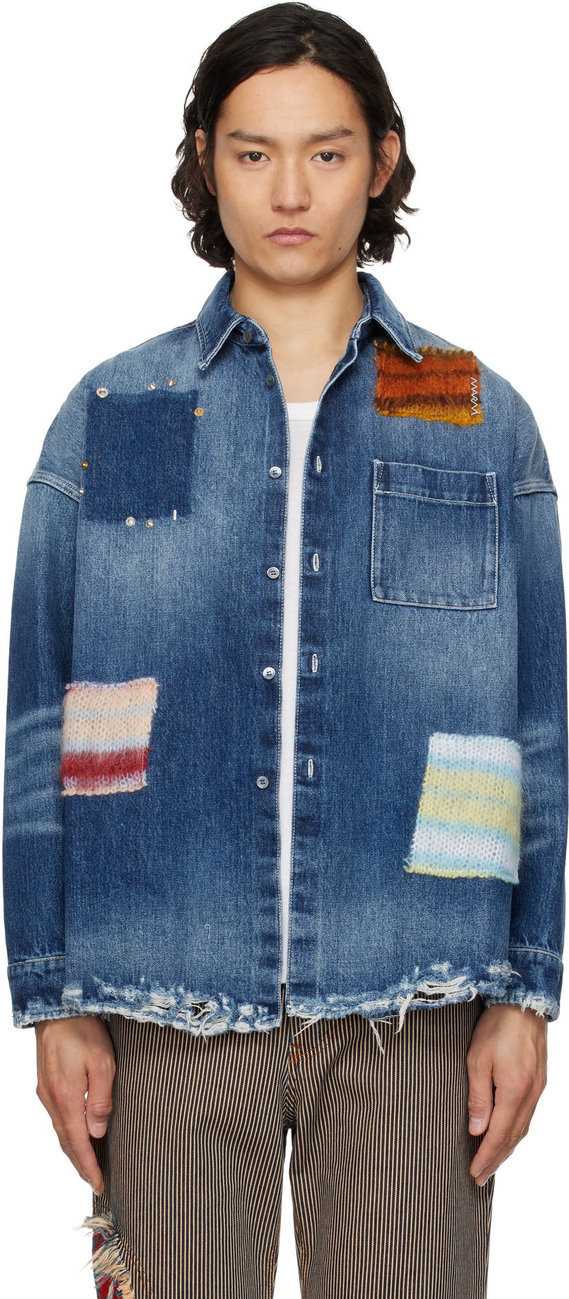 Paita Marni Marni Patched Denim Shirt Sininen | CUJU0061LX USCX01