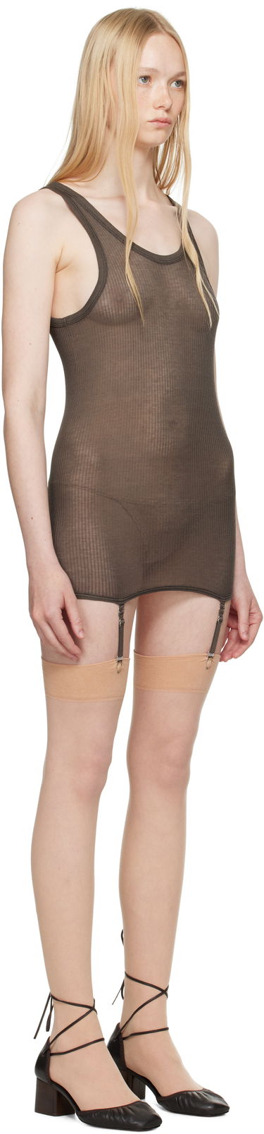 Tankkitoppi LEMAIRE Lemaire Seamless Rib Suspenders Tank Top Ruskea | TO1367 LK1017, 4