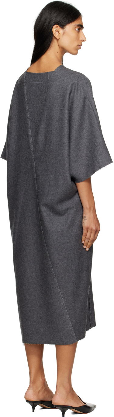 Mekko Maison Margiela MM6 Maison Margiela Raw Edge Midi Dress Harmaa | S52DD0066 M35466, 2