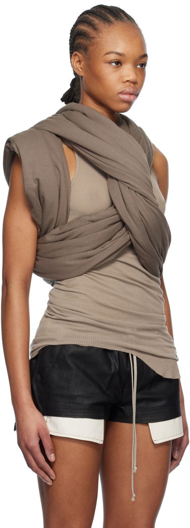 Tankkitoppi Rick Owens Rick Owens Hollywood Triple Donut Top Beige | RP01E7432 JA, 1