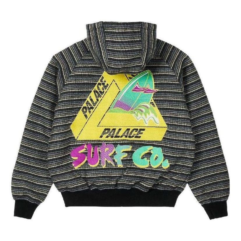 Huppari Palace Palace Surf Co. Print Striped Jacket Musta | P22JK120