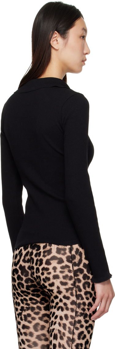 Paita Baserange Baserange Iso Ribbed Knit Top Musta | TTIS-RCR-AU25, 2