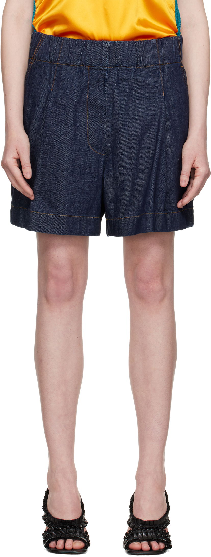 Shortsit Dries Van Noten Dries Van Noten Wide Denim Shorts Sininen | 251-010937-1553
