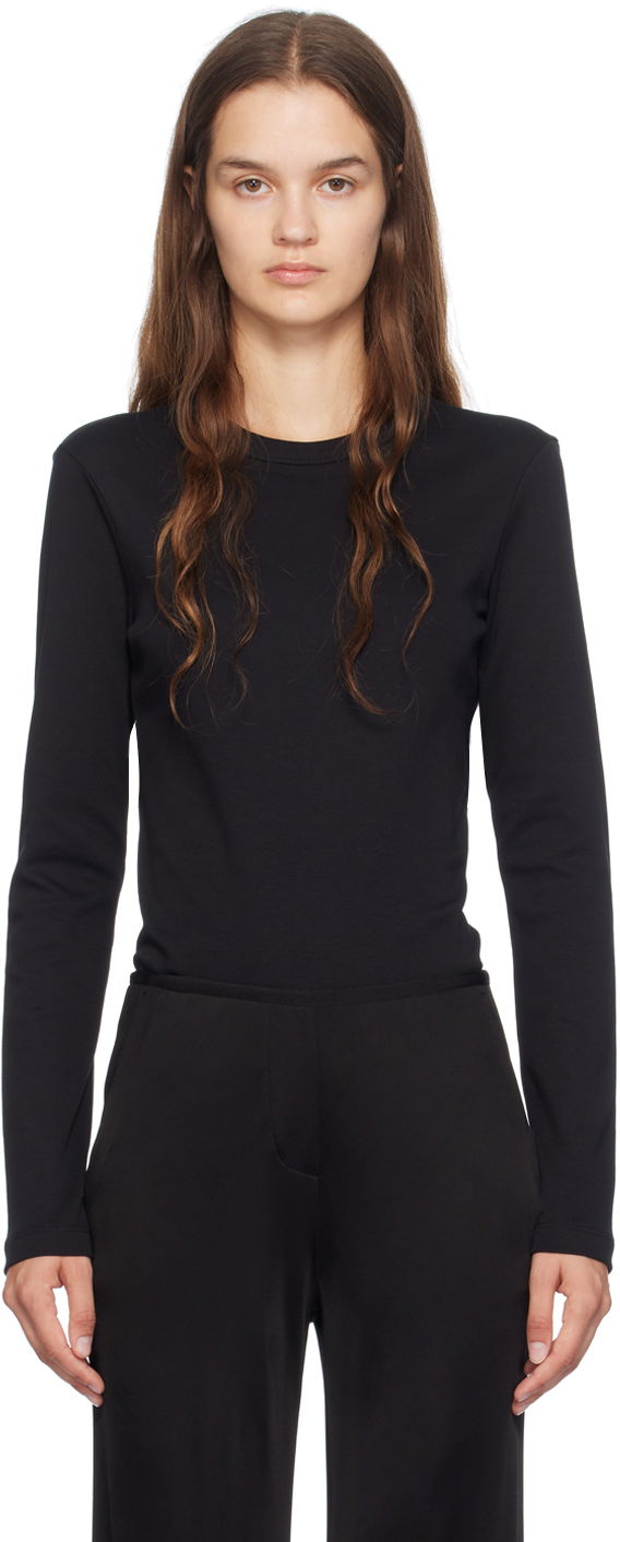 T-paita Helmut Lang Slim Long Sleeve T-Shirt Musta | O06HW507