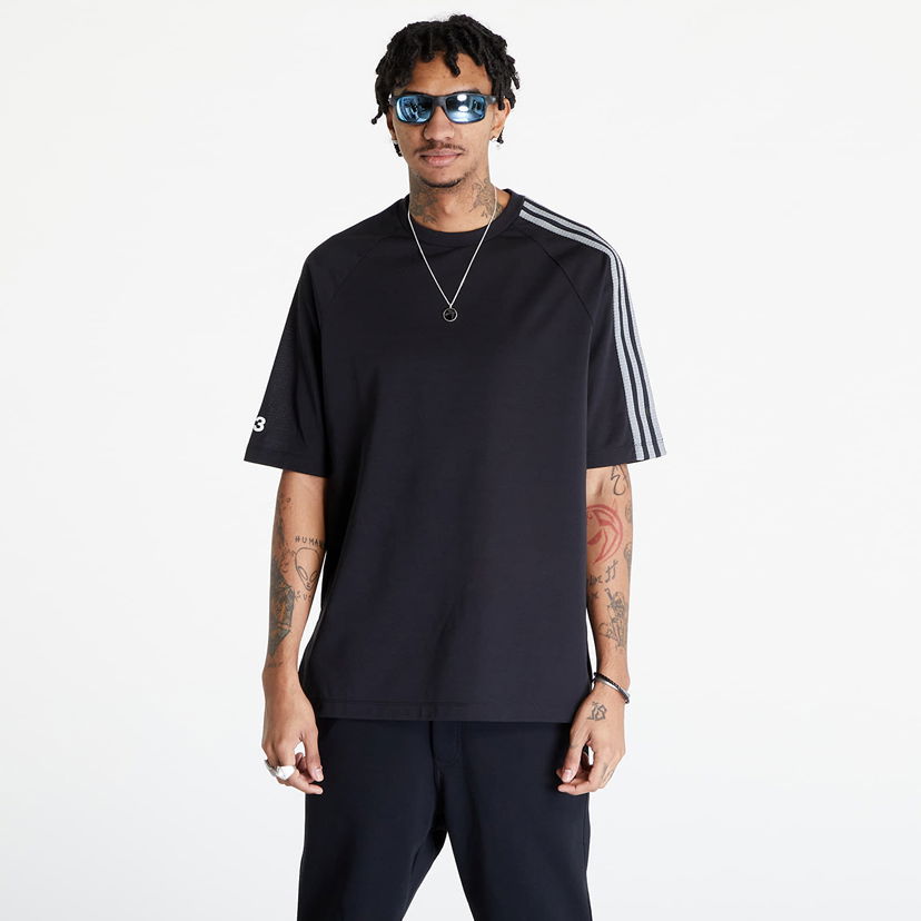T-paita Y-3 3-Stripes Short Sleeve Tee UNISEX Black/ Off White Musta | IR6265
