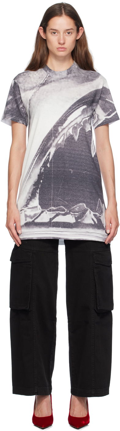 Mekko GCDS Gray & White Morso Tee Minidress Valkoinen | A2CW1100JE0