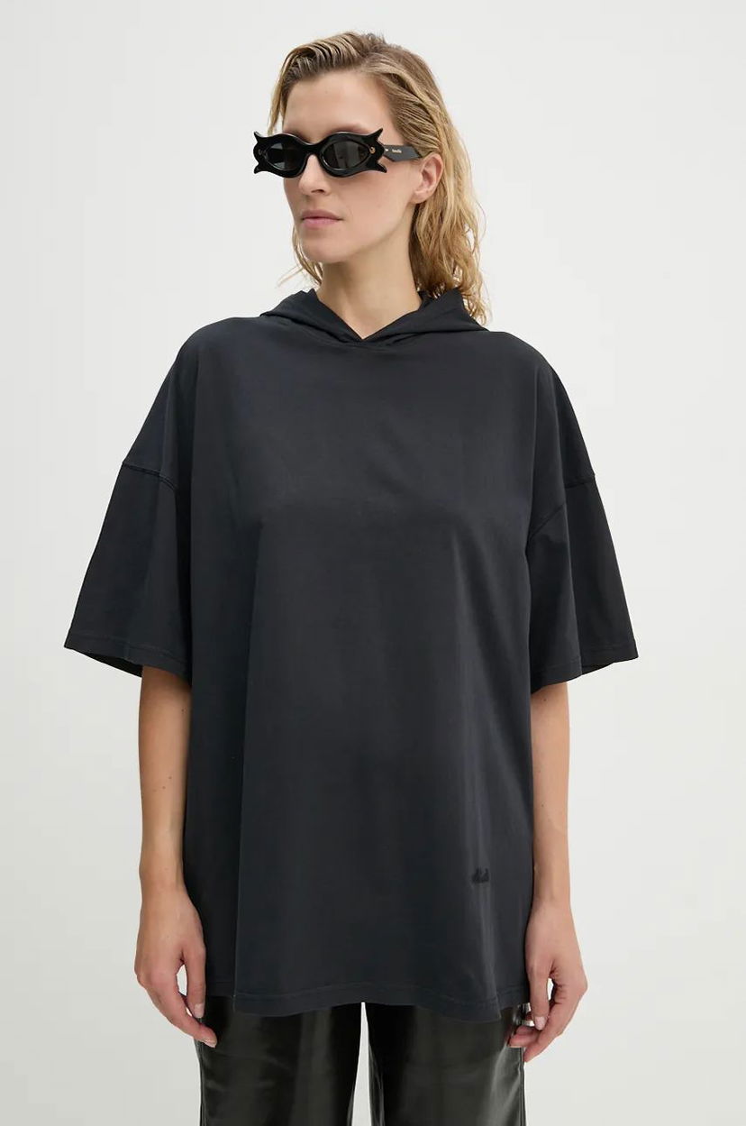 Huppari Nanushka KACPER Oversized Cotton Hoodie Musta | NU24PFSH03899