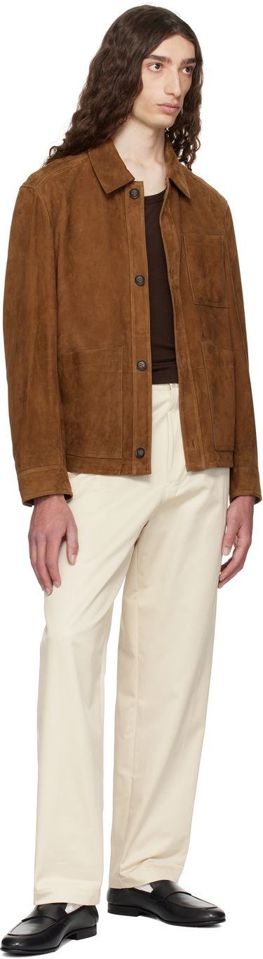 Takki BOSS Regular-Fit Suede Jacket Ruskea | 50543204, 4