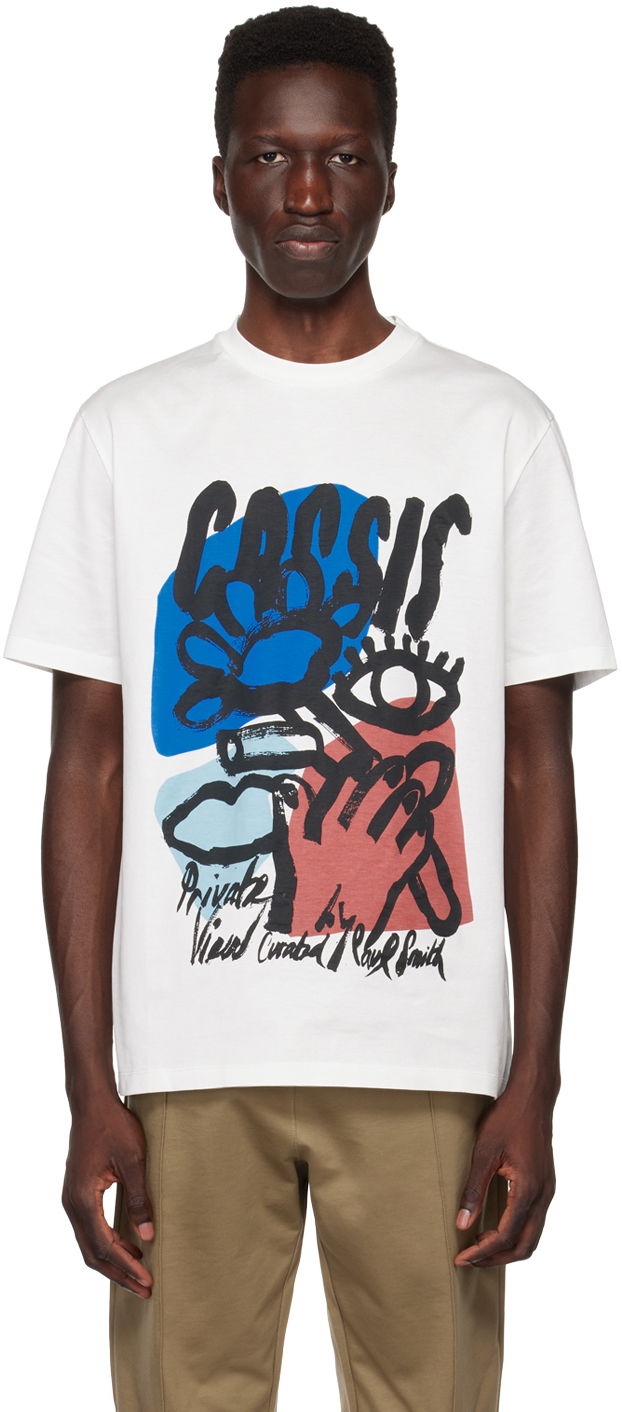 T-paita Paul Smith Paul Smith 'Cassis' Print T-Shirt Valkoinen | M1R-919T-KP3660-01