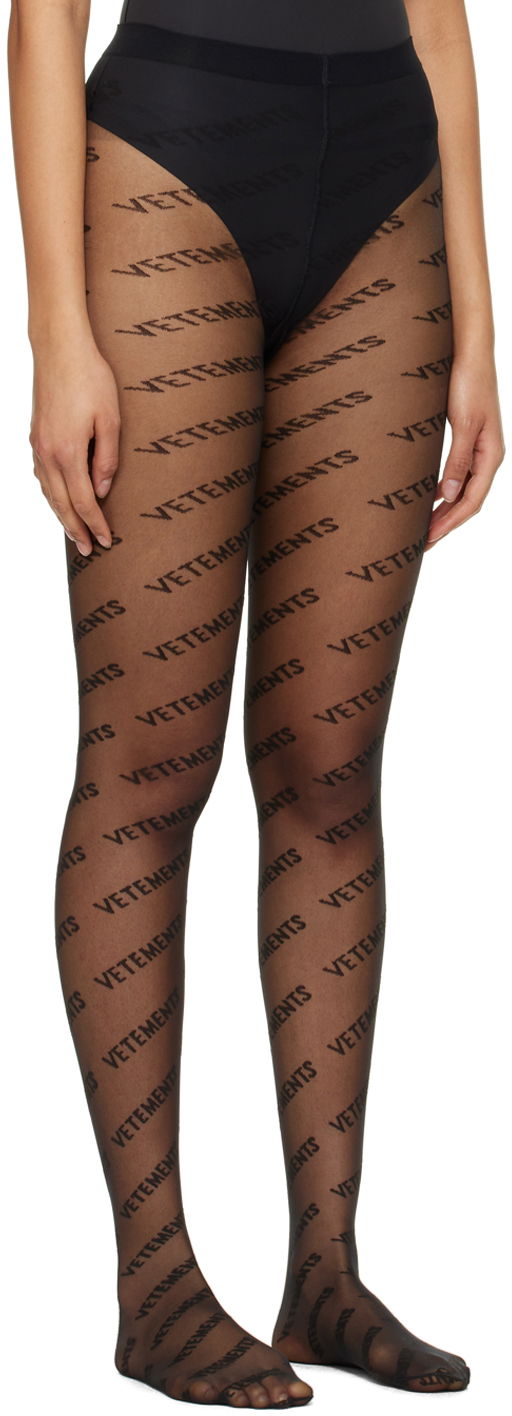 Sukat VETEMENTS Monogram Logo Tights Musta | WA53TI100B, 1
