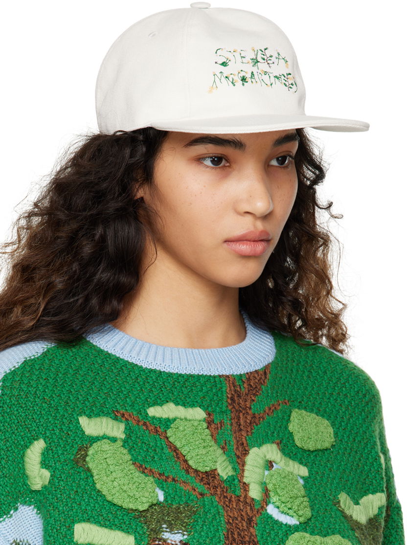 Korkki Stella McCartney Stella McCartney Embroidered Cap Valkoinen | 570194WP0172, 1
