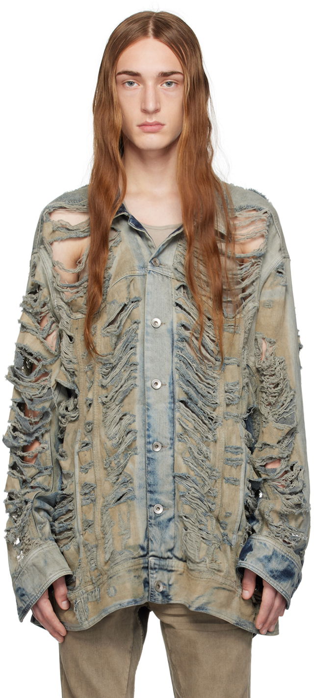 Takki Rick Owens DRKSHDW Jumbo Denim Jacket Vihreä | DU02C5761 DMPSH, 0
