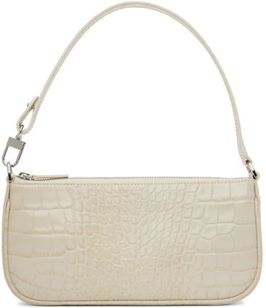 Olkalaukku BY FAR Croc Embossed Leather Shoulder Bag Valkoinen | 18FWRCLSCEDMED, 0
