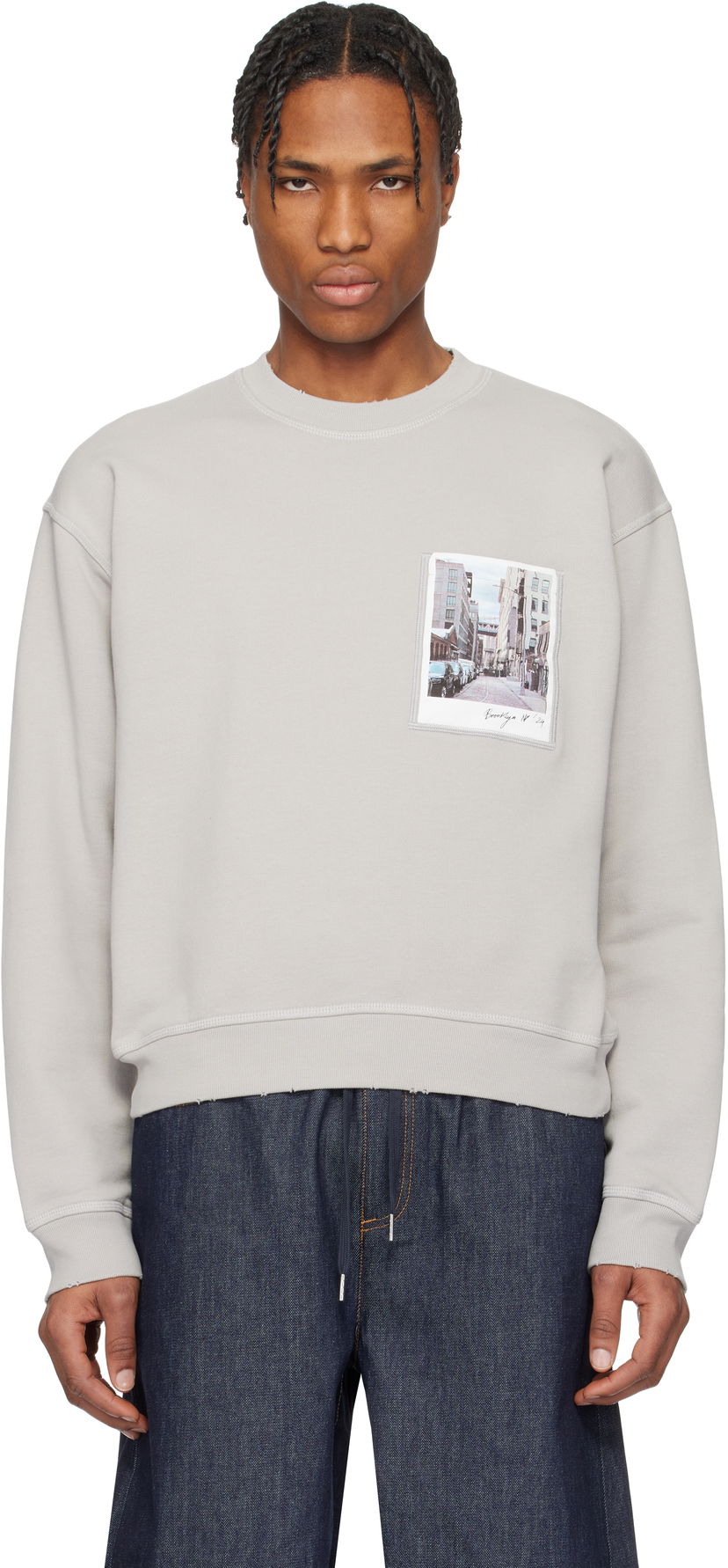 Villapaita Helmut Lang Helmut Lang Dumbo Postcard Crewneck Sweatshirt Harmaa | O10HM523