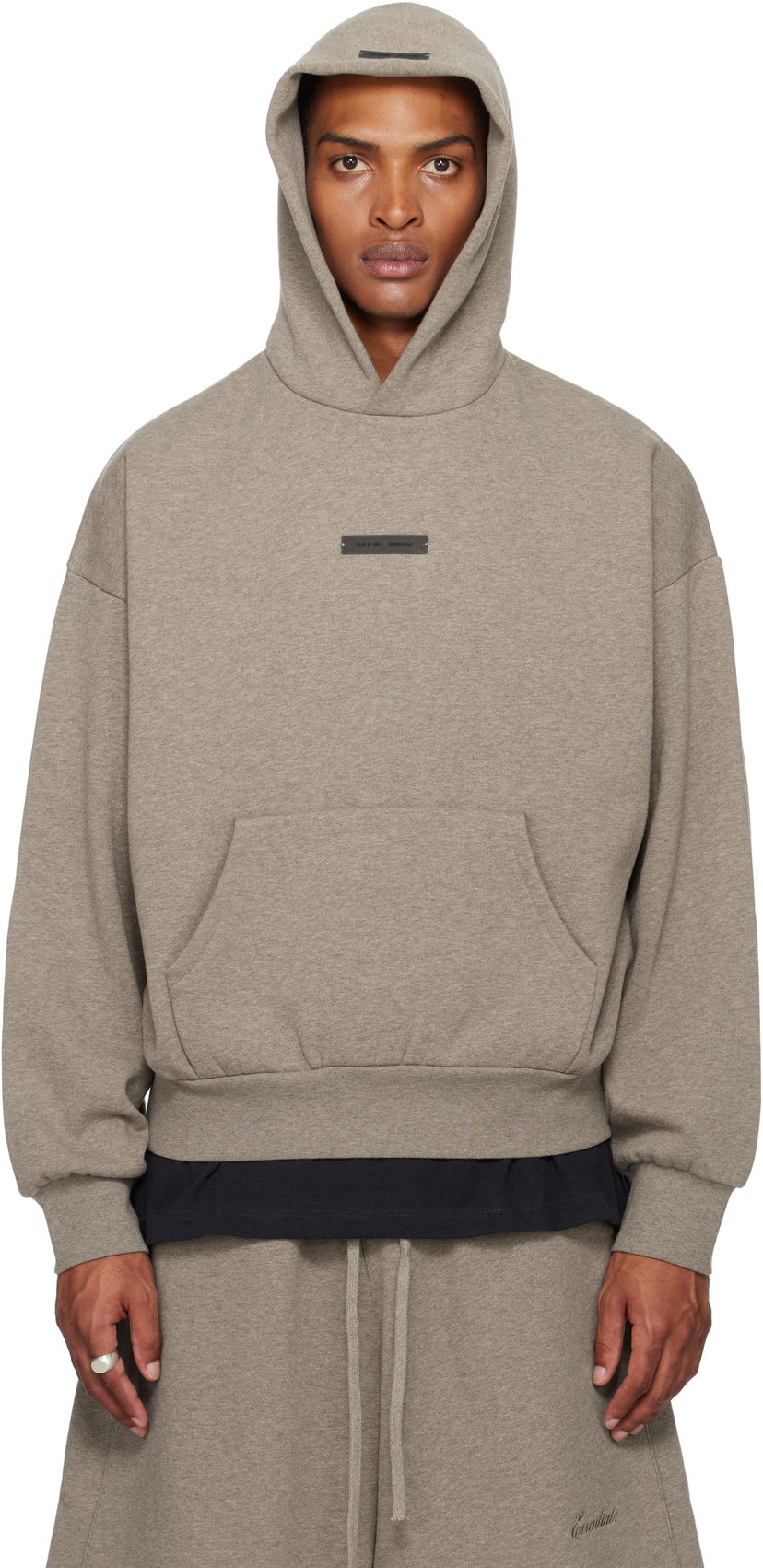 Huppari Fear of God Fear of God ESSENTIALS Fleece Hoodie, Classic Fit Harmaa | 192SP252053F