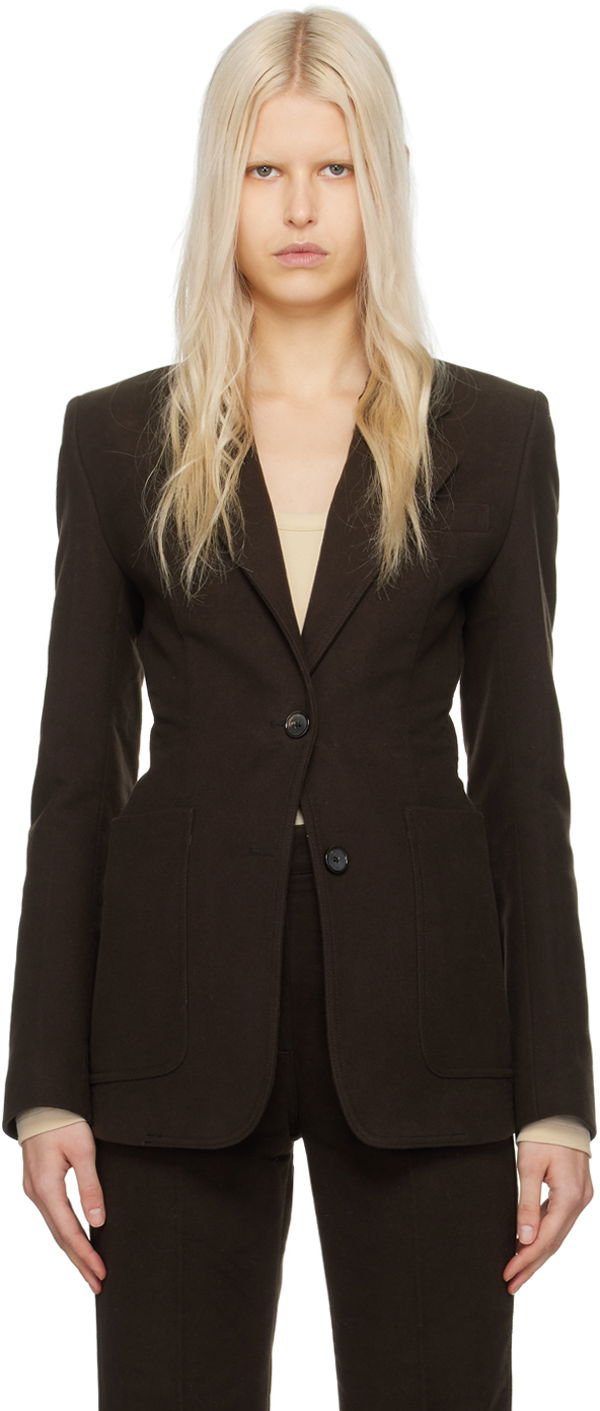 Takki TOTEME Cinched Single-Breasted Blazer Ruskea | 241-WRZ1048-FB0171