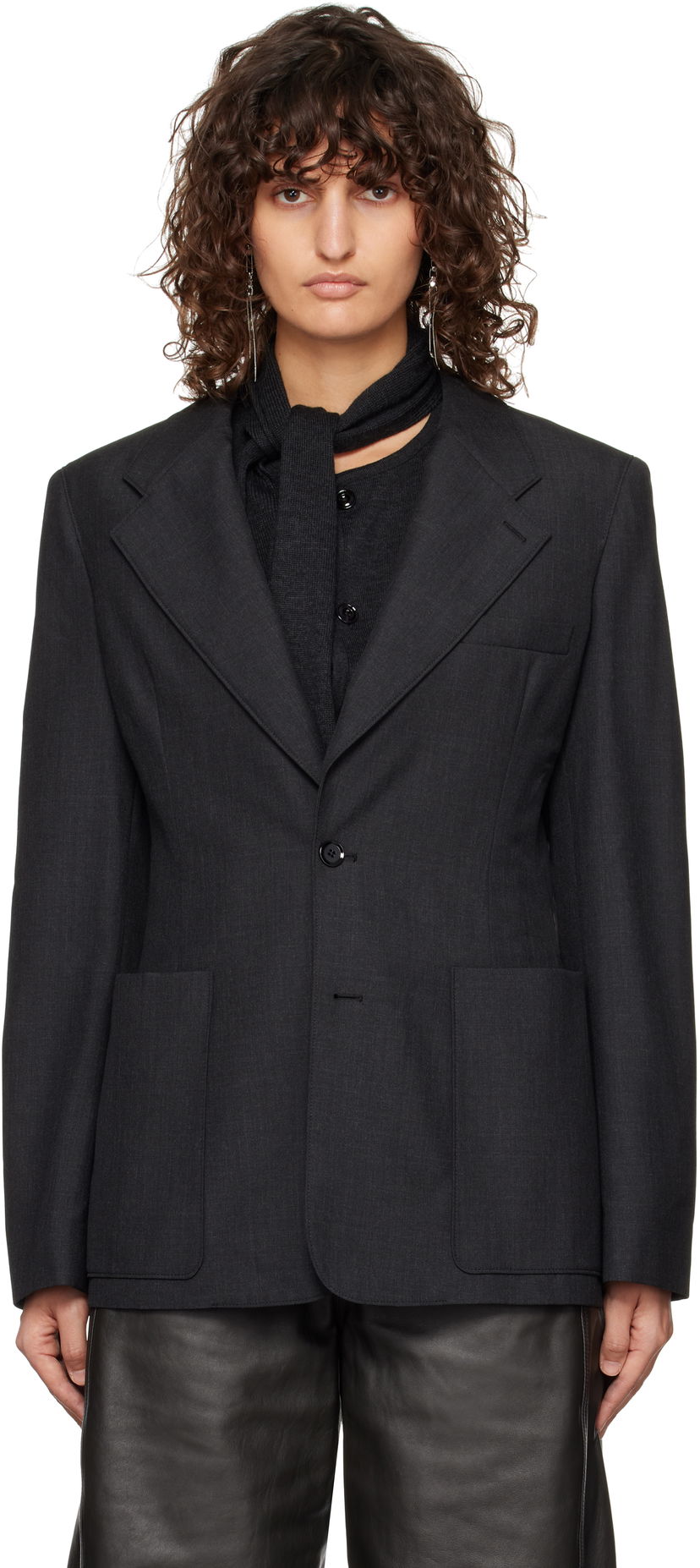 Takki LEMAIRE LEMAIRE Single-Breasted Fitted Blazer Musta | JA1048 LF414