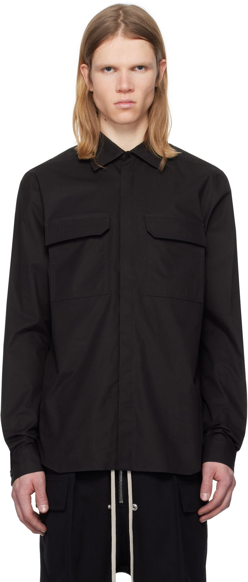 Paita Rick Owens Rick Owens Hollywood Work Shirt Musta | RU01E5291 P