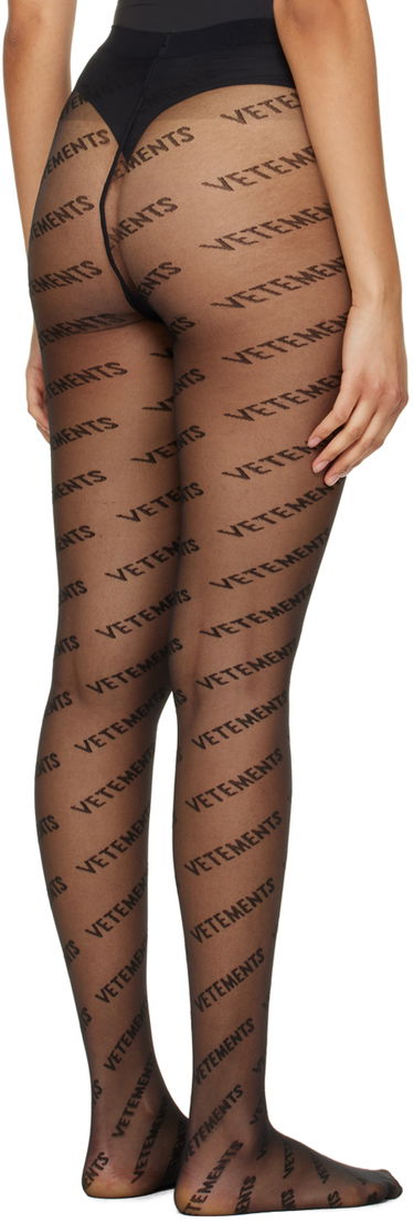 Sukat VETEMENTS Monogram Logo Tights Musta | WA53TI100B, 2