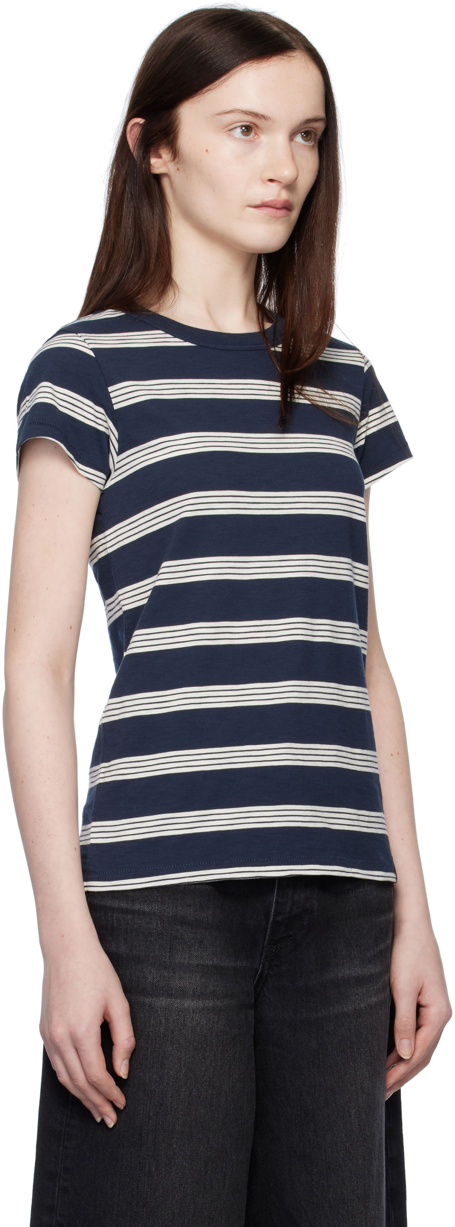 T-paita rag & bone Striped T-Shirt Sininen | WCC22HT020TA20, 1
