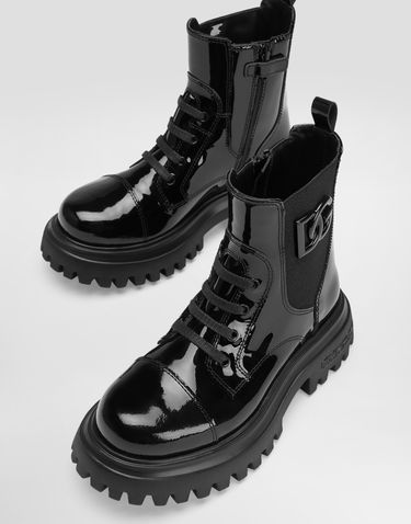 Asusteet Dolce & Gabbana Dolce & Gabbana Patent Leather Ankle Boots With Elastic Musta | D11360A9A8180999, 3
