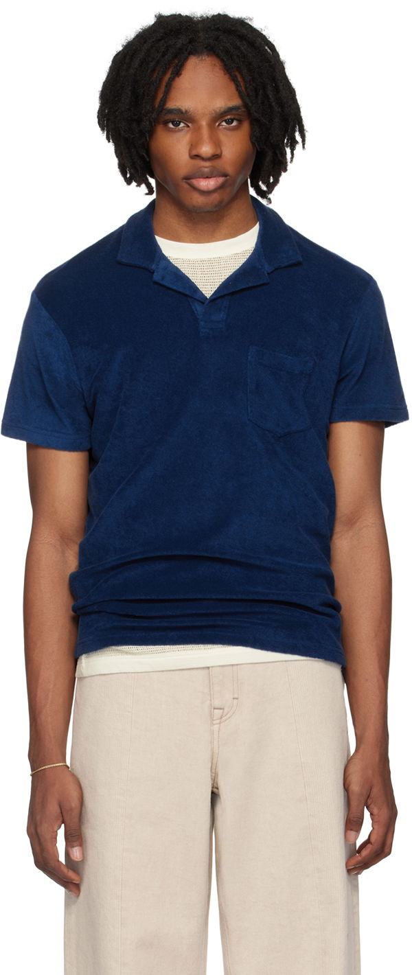 Poolopaita Orlebar Brown Open Placket Polo Shirt Sininen | 274229