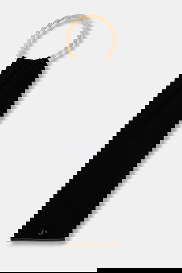 Huivi Fred Perry Wool-Blend Knitted Scarf with Wooden Ring and Striped Hem Musta | C9152, 0