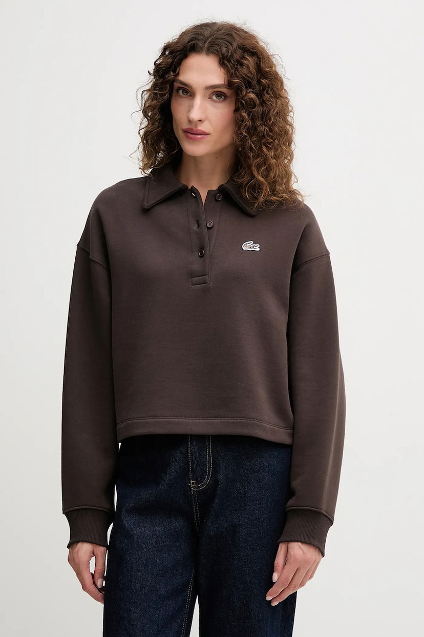Huppari Lacoste Lacoste Cropped Polo Sweatshirt Ruskea | SF5275
