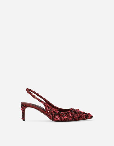 Asusteet Dolce & Gabbana Dolce & Gabbana Tulle Slingbacks with Sequin Embellishment Punainen | CG0806A9U8789554, 0
