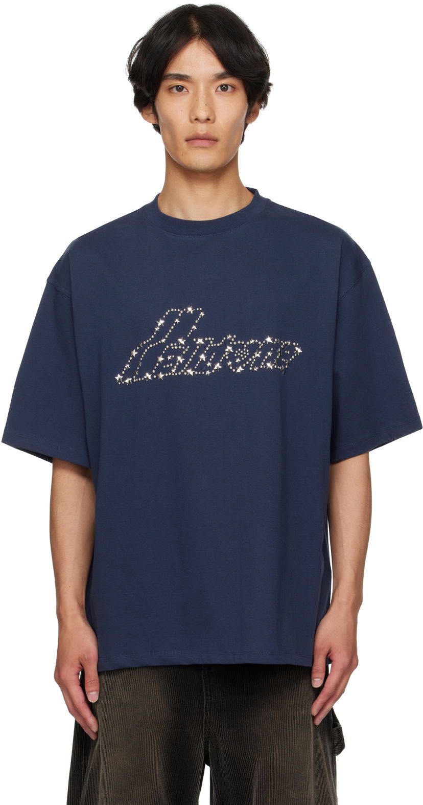 T-paita We11done Pearly 'Se11done' Logo T-Shirt by We11done Tummansininen | WD-TT2-25-735-U-NV