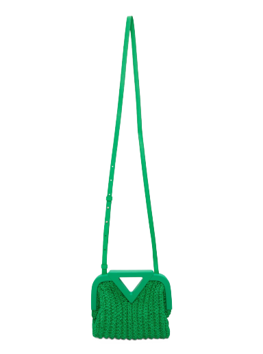 Olkalaukku Bottega Veneta Crochet Small Point Bag Vihreä | 658654 V0T21