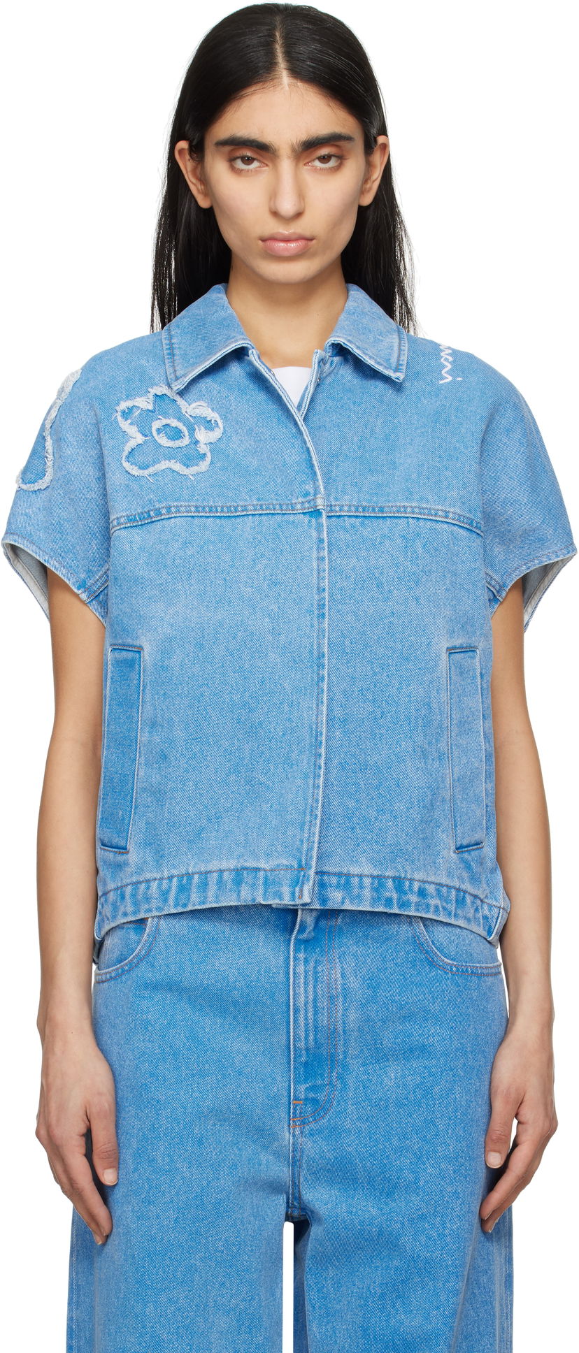 Liivi Marni Marni Dilies Patch Denim Vest Sininen | JKJD0315QS USCX34
