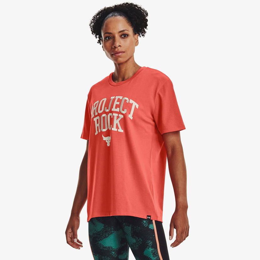 T-paita Under Armour Project Rock Heavyweight Campus T-Shirt Punainen | 1377449-872