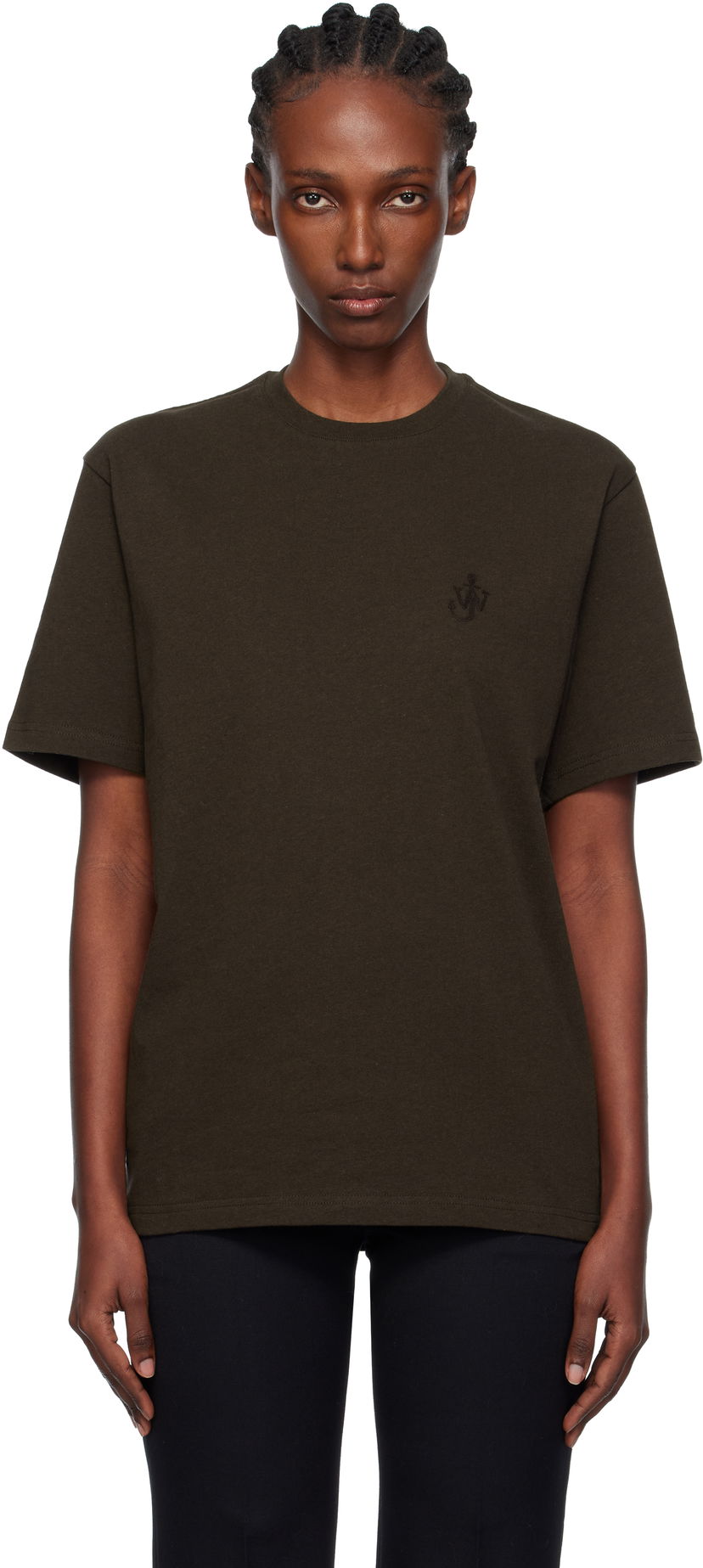 T-paita JW Anderson JW Anderson Anchor Embroidery T-shirt Vihreä | JT0312-PG1510