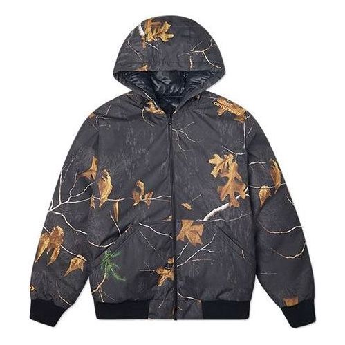 Puffer takki Converse Reversible Leaves Printed Jacket Musta | 10020223A01