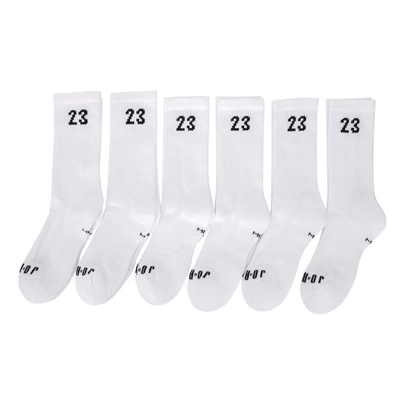 Sukat Jordan Jordan Numeric Athleisure Socks 6 Pairs Valkoinen | DH4287-100, 0