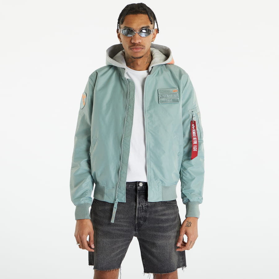 Bomber-takki Alpha Industries MA-1 TT Hood Custom Bomber Jacket Vihreä | 126117-680, 0