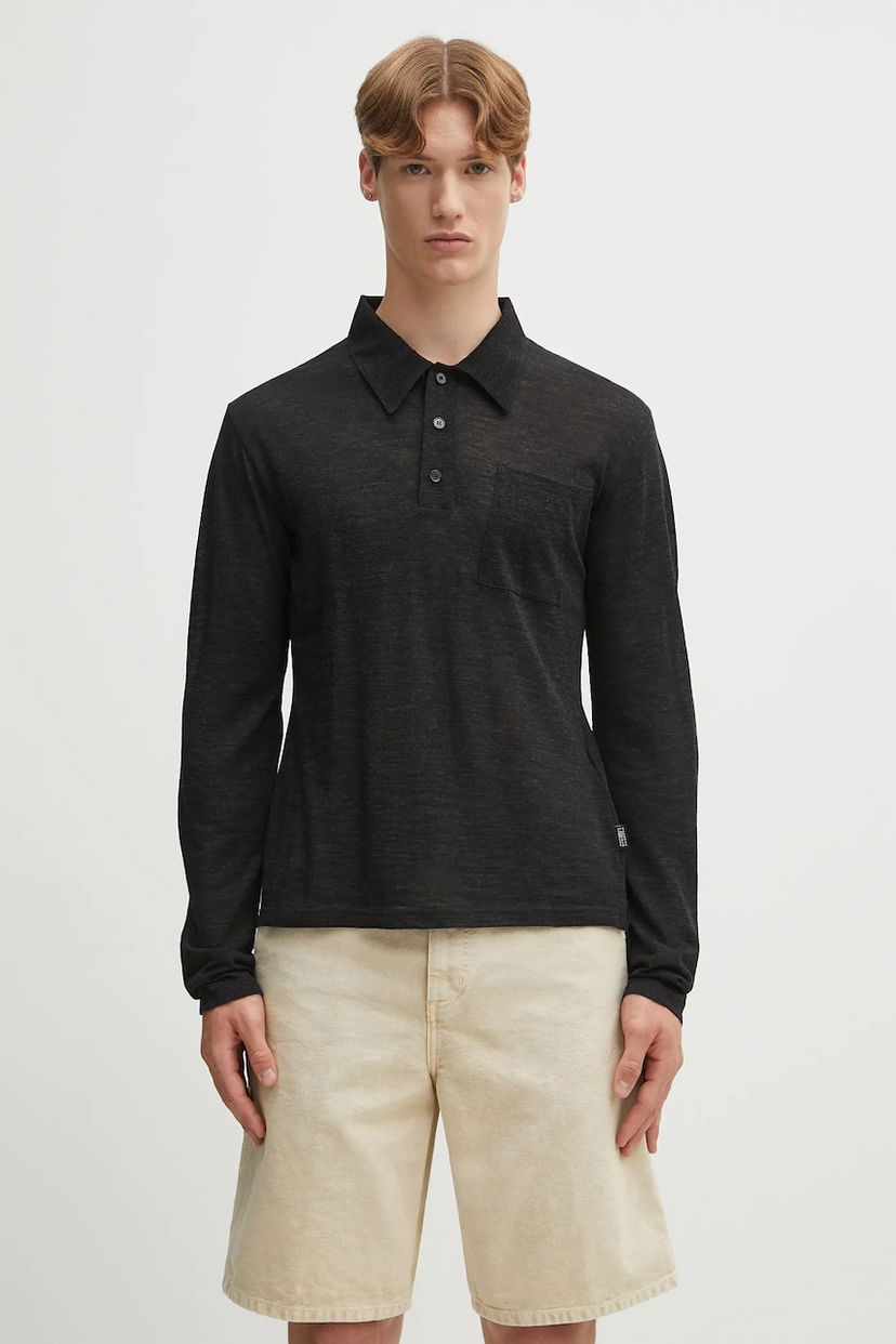 Poolopaita Maison Margiela MM6 Maison Margiela Long Sleeve Polo Shirt Musta | SH2GL0004.M20123.899