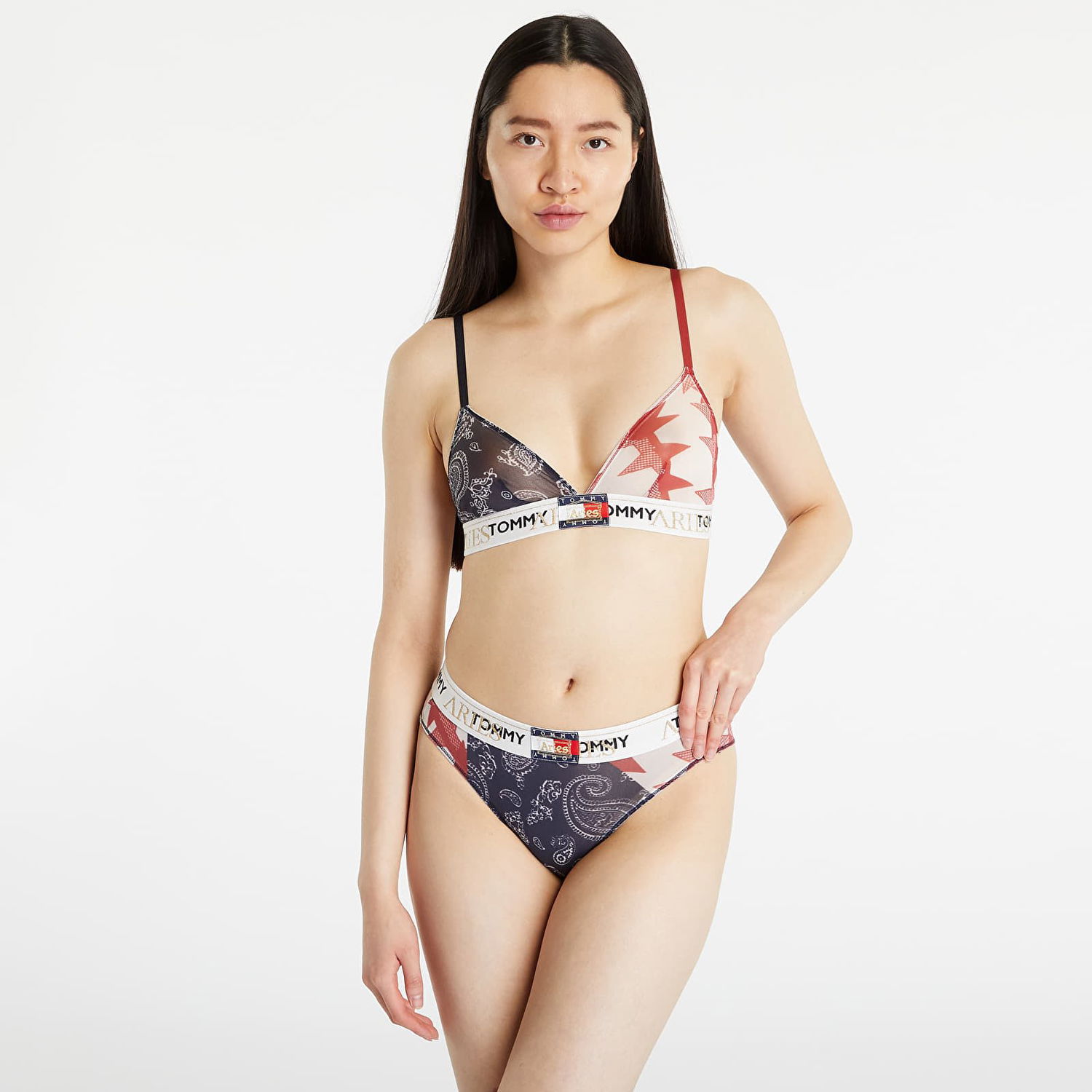 Pikkuhousut Tommy Hilfiger x Aries Sheer Mid Rise Logo Print Briefs Monivärinen | UW0UW04662 0KD, 0