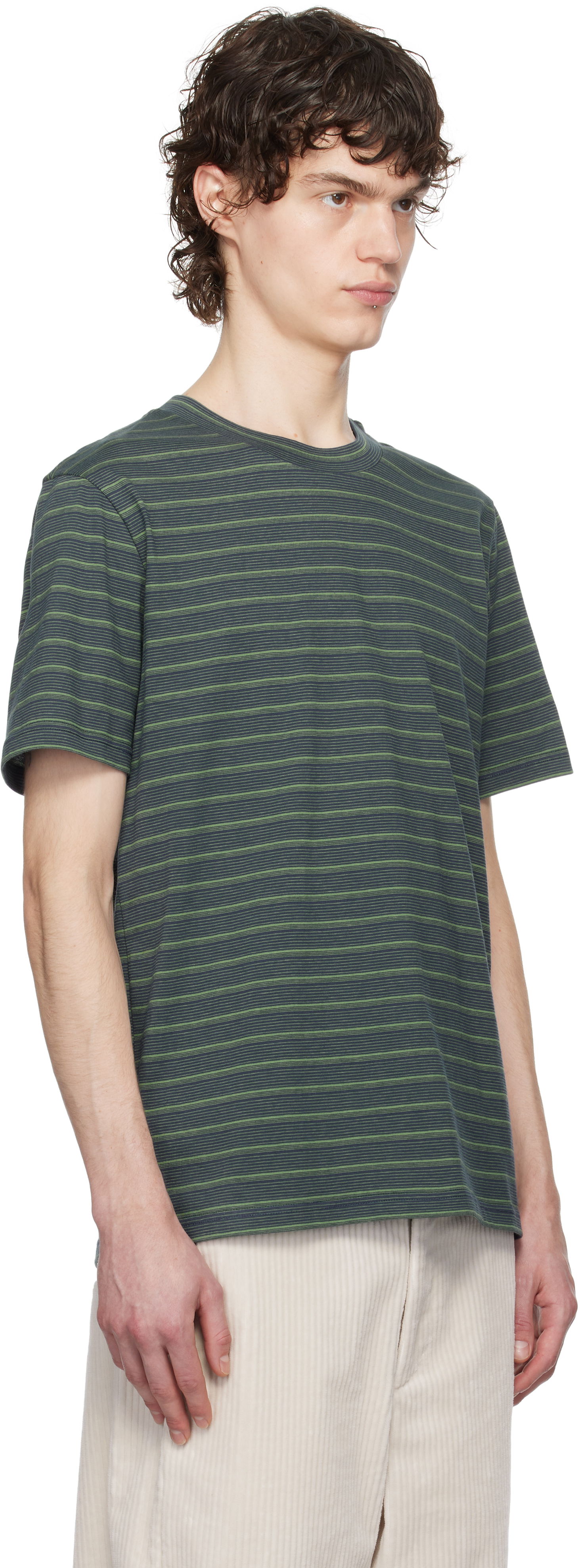 T-paita A.P.C. A.P.C. Aymeric Striped T-Shirt Vihreä | COHGX-H26132, 1