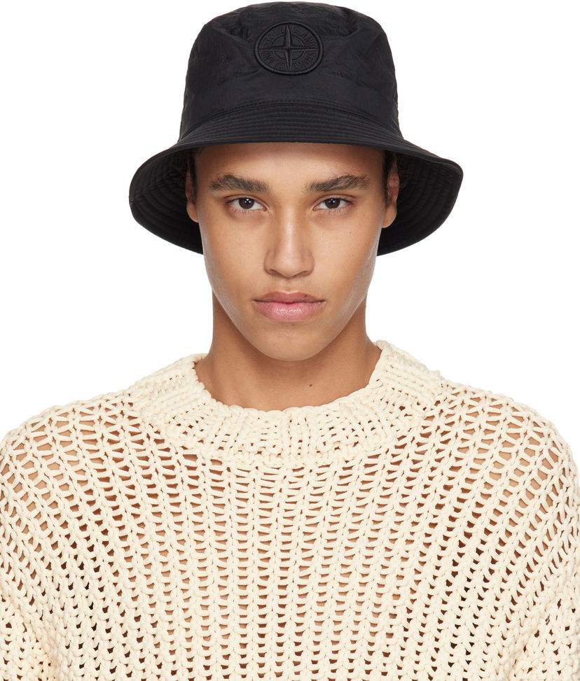 Hattu Stone Island Stone Island Nylon Bucket Hat Musta | K1S15 9100009 S0076